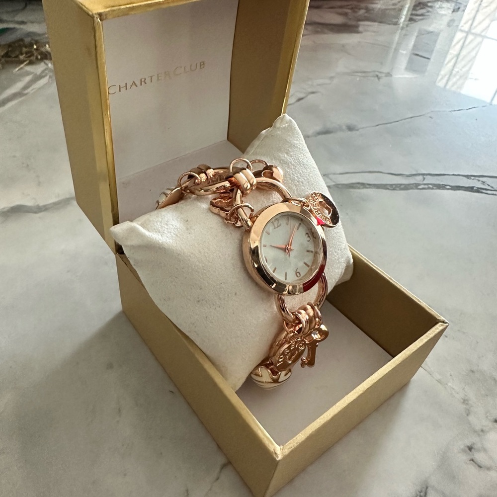 Charter Club charm bracelet watch